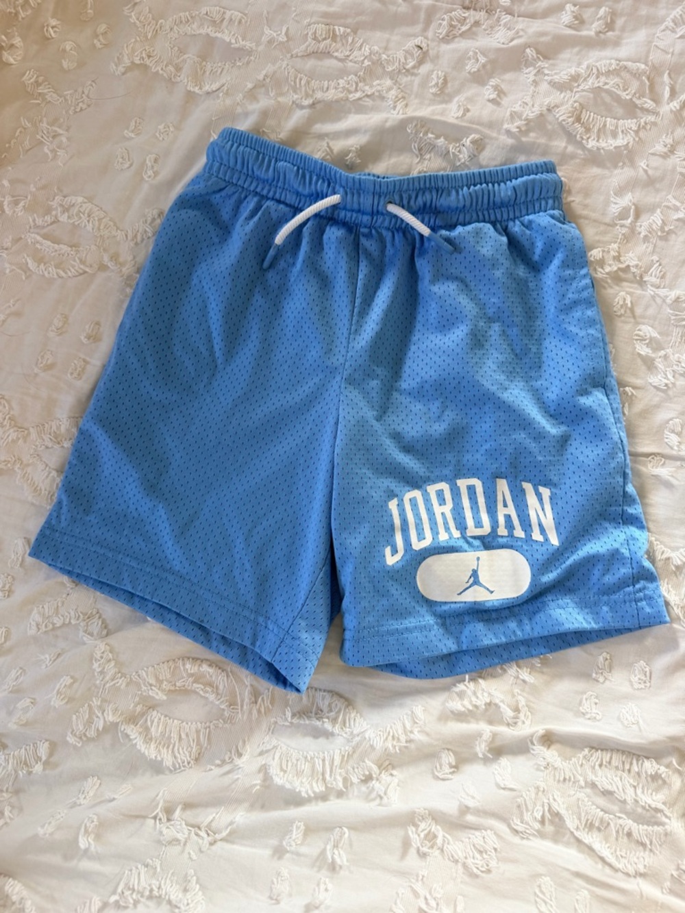 Jordan Boys Basketball Shorts Youth Small Blue Mesh Athletic
